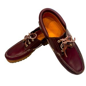 Timberland Men's Boat Shoes - Deep Burgundy and Tan